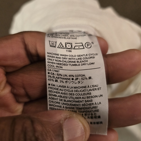 Banana Republic Linen Pants Womens 14 White Blake Cropped Mid Rise Belted - Picture 9 of 13